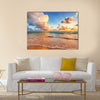 Beautiful cloudscape over Caribbean sea, sunrise shot Multi Panel Canvas Wall Art