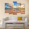 Beautiful cloudscape over Caribbean sea, sunrise shot Multi Panel Canvas Wall Art