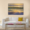 Ocean waves at sunrise in Miami Beach Florida. Sun shines on ocean waves in the morning Multi Panel Canvas Wall Art