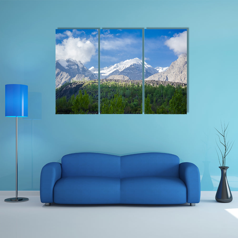 A Beautiful Mountain Valley In Pakistan, Multi Panel Canvas Wall Art