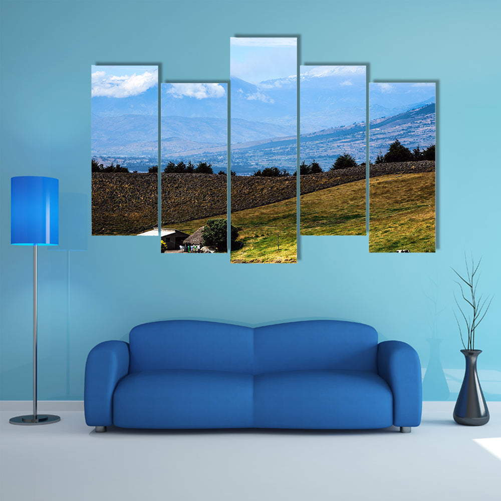 Tungurahua and Altar Volcanoes dominate the plateau multi panel canvas wall art