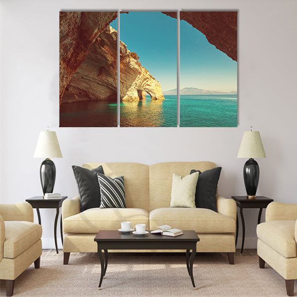 Beautiful sea landscapes on Zakynthos Island in Greece Multi Panel Canvas Wall Art