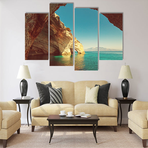 Beautiful sea landscapes on Zakynthos Island in Greece Multi Panel Canvas Wall Art