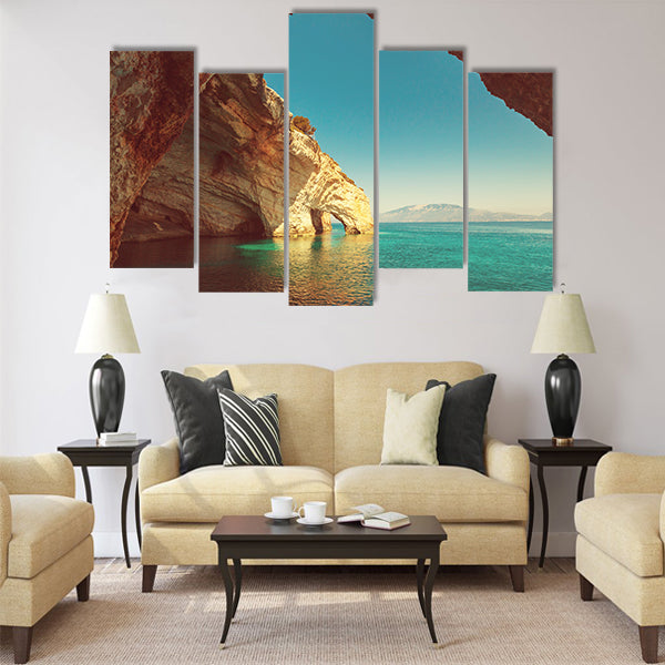 Beautiful sea landscapes on Zakynthos Island in Greece Multi Panel Canvas Wall Art