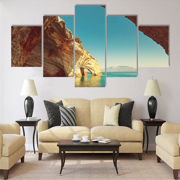 Beautiful sea landscapes on Zakynthos Island in Greece Multi Panel Canvas Wall Art