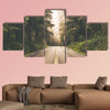 Foggy Straight Redwood Highway in United States multi panel canvas wall art