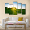 Golf course in the countryside Multi Panel Canvas Wall Art