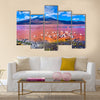 Flamingoes in Laguna Colorada , Uyuni, Bolivia Multi panel canvas wall art