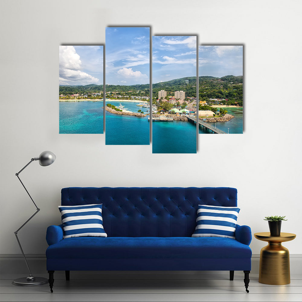 Cruise port in the tropical Caribbean island of Ocho Rios, Jamaica Multi panel canvas wall art