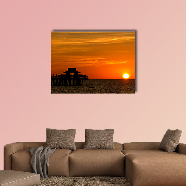 Sunset in Naples, Florida multi panel canvas wall art