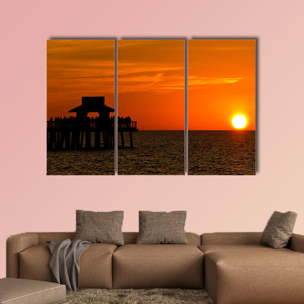 Sunset in Naples, Florida multi panel canvas wall art