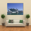 USS Midway Aircraft Carrier At A Bay Multi Panel Canvas Wall Art