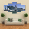 USS Midway Aircraft Carrier At A Bay Multi Panel Canvas Wall Art