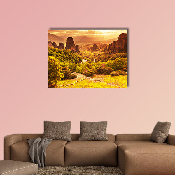 The Meteora monasteries in Greece multi panel canvas wall art