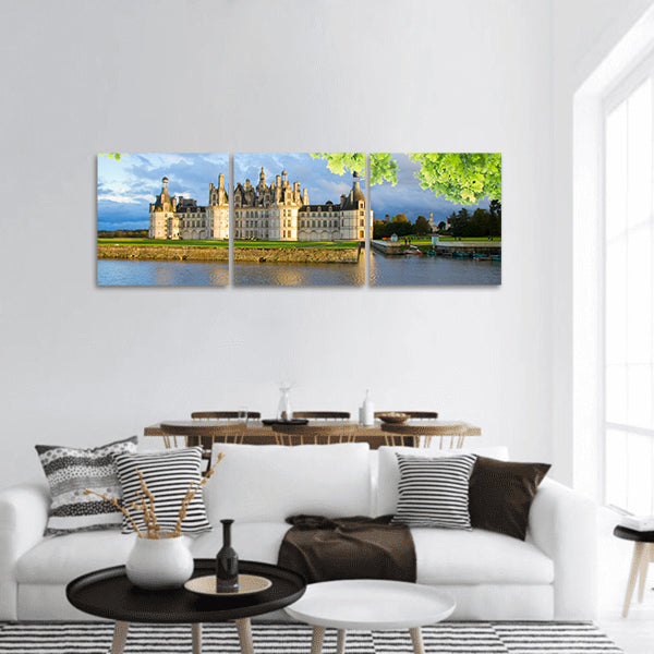 Chambord chateau at sunset, France panoramic canvas wall art