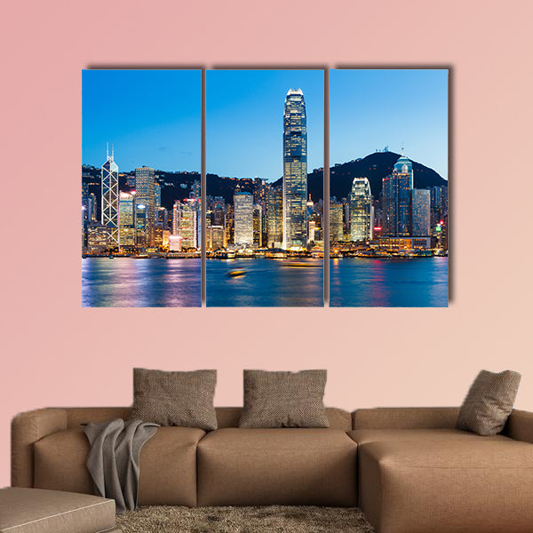Victoria Harbor in Hong Kong multi panel canvas wall art