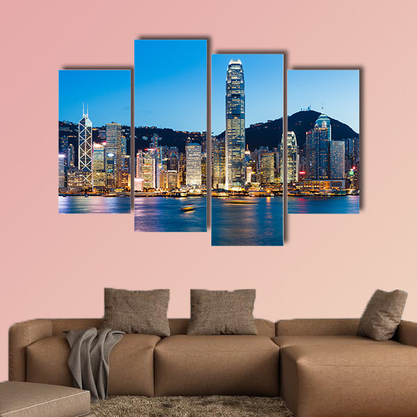 Victoria Harbor in Hong Kong multi panel canvas wall art