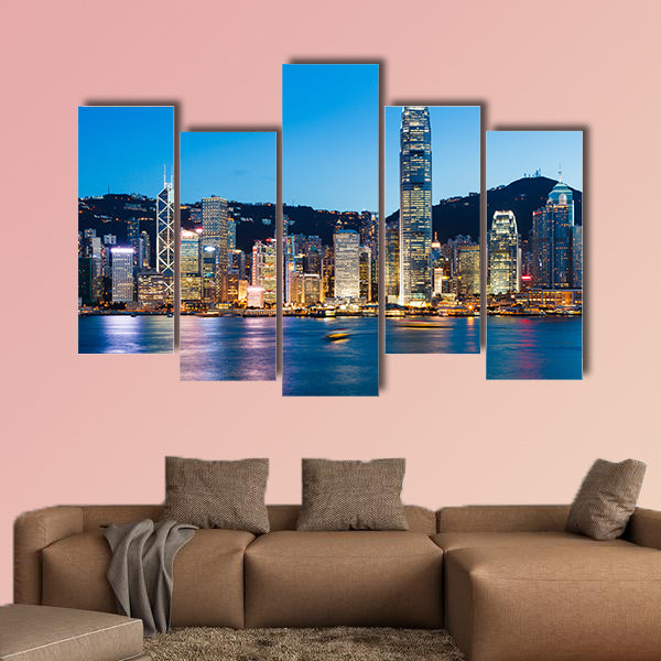 Victoria Harbor in Hong Kong multi panel canvas wall art