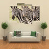 Three Zebras in a Row in Masai Mara Kenya Multi Panel Canvas Wall Art