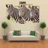 Three Zebras in a Row in Masai Mara Kenya Multi Panel Canvas Wall Art