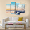 Summer landscape with sailboats in bay Multi Panel Canvas Wall Art