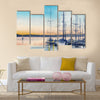 Summer landscape with sailboats in bay Multi Panel Canvas Wall Art