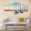 Summer landscape with sailboats in bay Multi Panel Canvas Wall Art