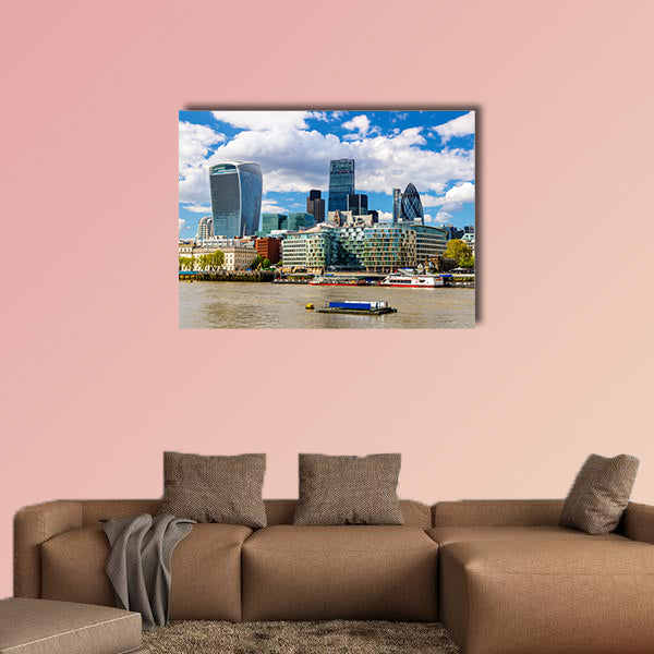 Skyscrapers of the City of London over the Thames, England wall art