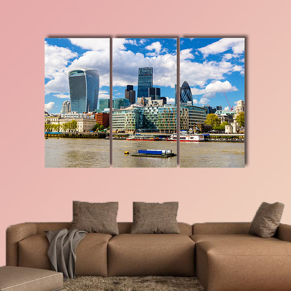 Skyscrapers of the City of London over the Thames, England wall art