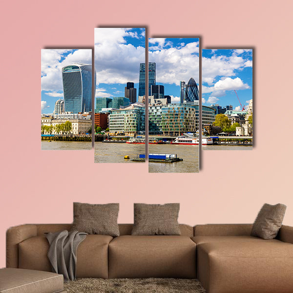 Skyscrapers of the City of London over the Thames, England wall art