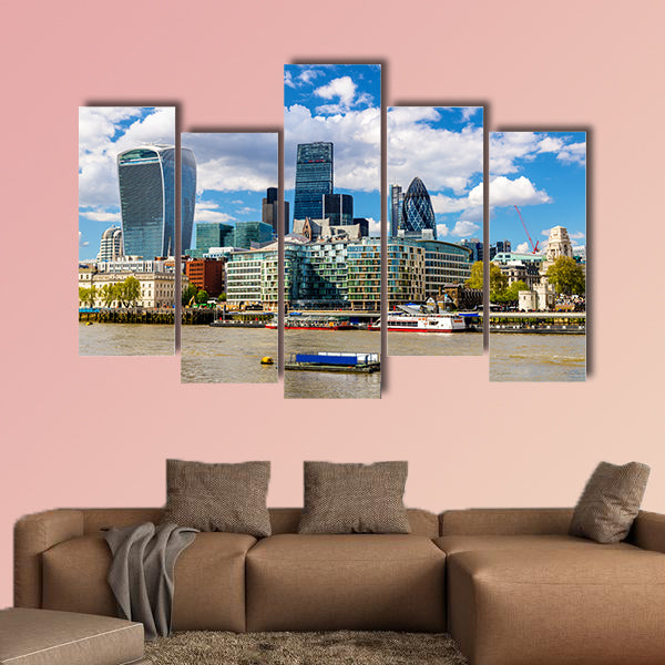 Skyscrapers of the City of London over the Thames, England wall art