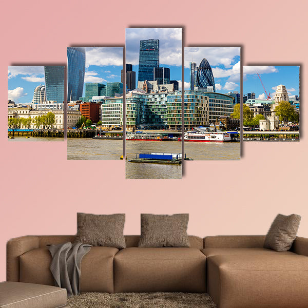 Skyscrapers of the City of London over the Thames, England wall art