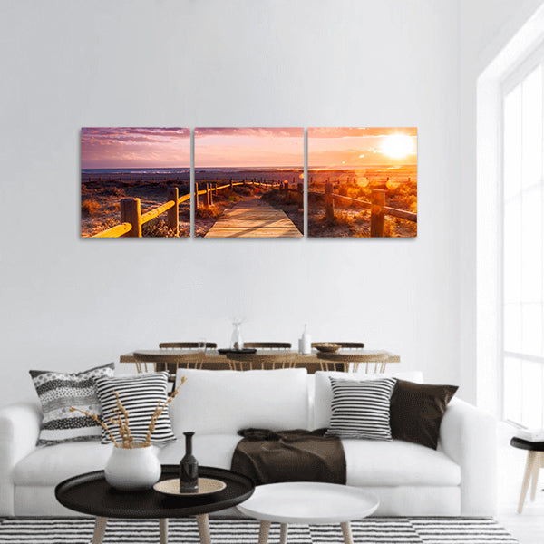 Sunset beach near Almeria. Cabo de Gata Nijar Natural Park, Almería panoramic canvas wall art