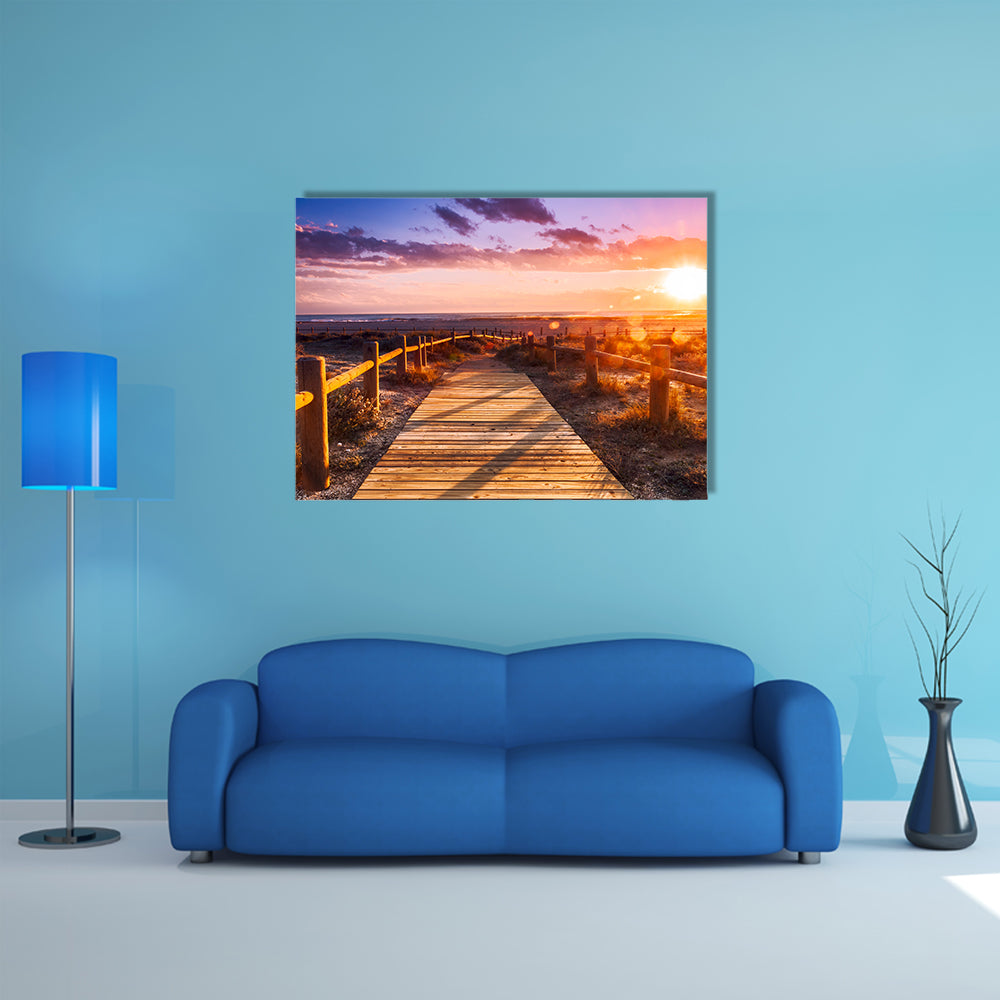 A Sunset Beach Near Almeriam Spain, Andalusia Multi Panel Canvas Wall Art