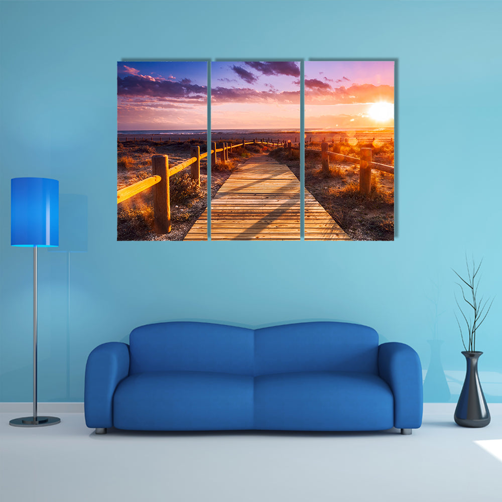 A Sunset Beach Near Almeriam Spain, Andalusia Multi Panel Canvas Wall Art
