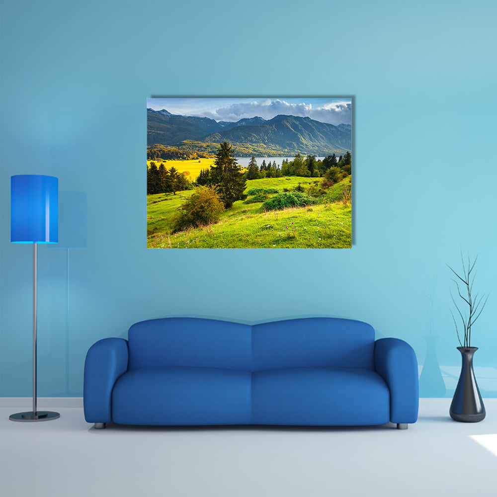 Colorful summer morning on the Triglav multi panel canvas wall art