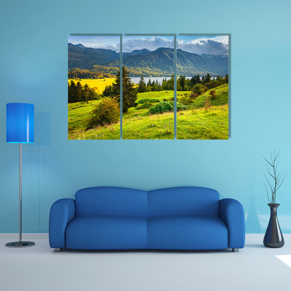 Colorful summer morning on the Triglav multi panel canvas wall art