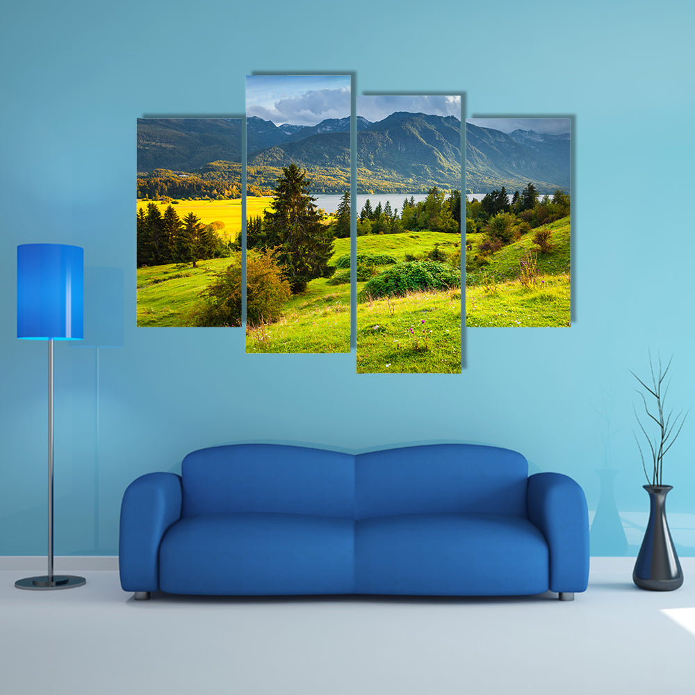 Colorful summer morning on the Triglav multi panel canvas wall art