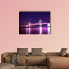 Gwangan Bridge at night with star in Busan, South Korea multi panel canvas wall art