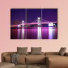 Gwangan Bridge at night with star in Busan, South Korea multi panel canvas wall art