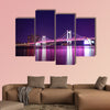 Gwangan Bridge at night with star in Busan, South Korea multi panel canvas wall art