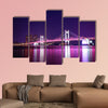 Gwangan Bridge at night with star in Busan, South Korea multi panel canvas wall art