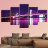 Gwangan Bridge at night with star in Busan, South Korea multi panel canvas wall art