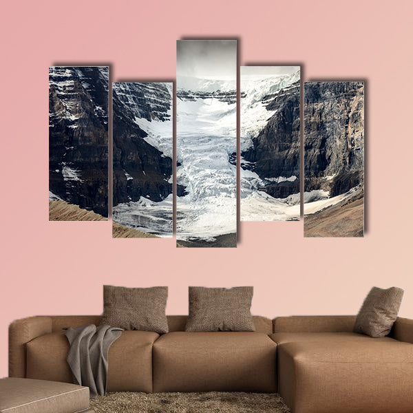 Scenic view of Columbia Ice field glacier in Jasper NP Rocky Mountains Canada multi panel canvas wall art