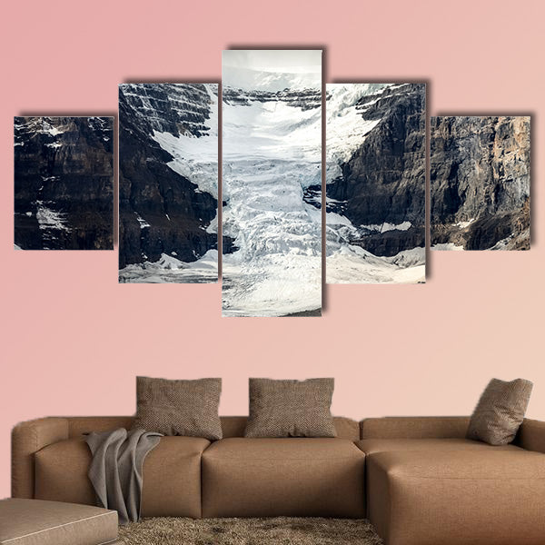 Scenic view of Columbia Ice field glacier in Jasper NP Rocky Mountains Canada multi panel canvas wall art