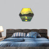 Alien Planet , Rocks and moon hexagonal canvas wall art