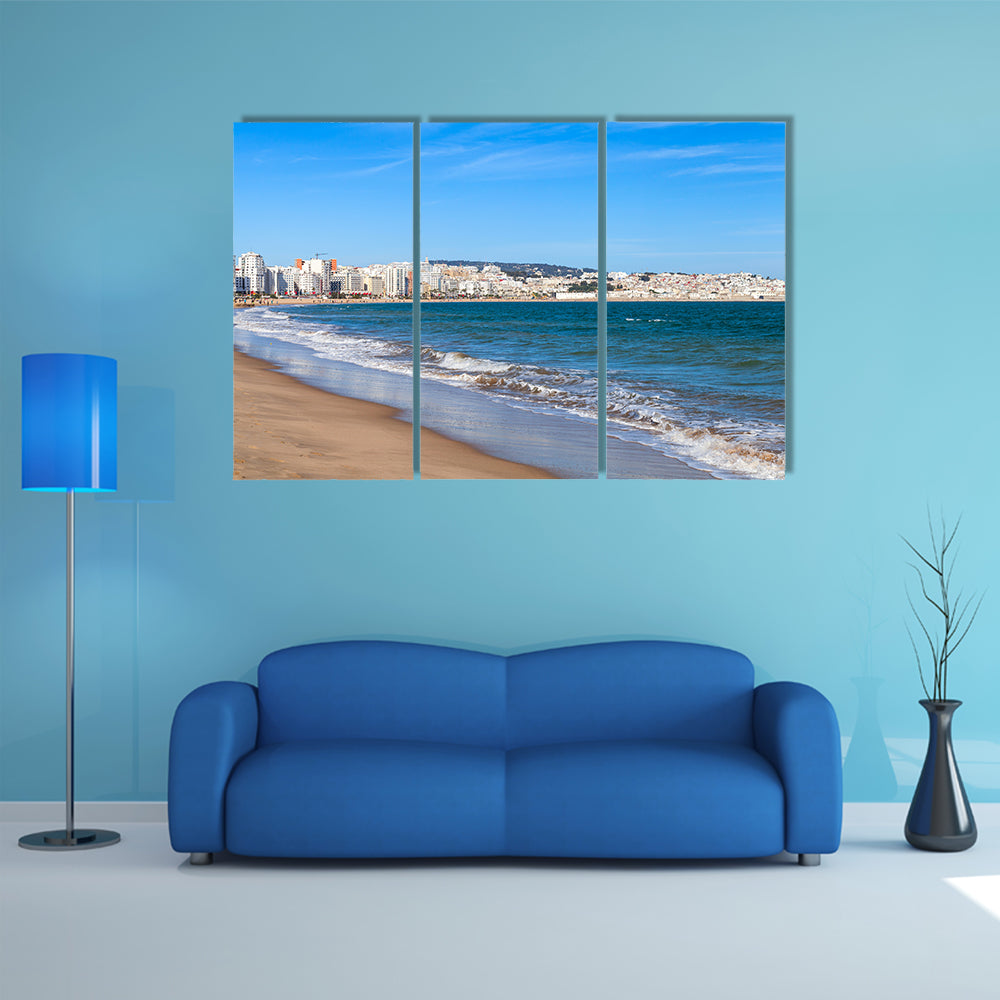 Tangier city and port, coastal landscape, Morocco, Africa multi panel canvas wall art