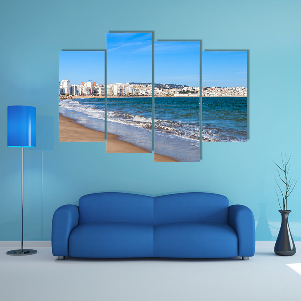 Tangier city and port, coastal landscape, Morocco, Africa multi panel canvas wall art