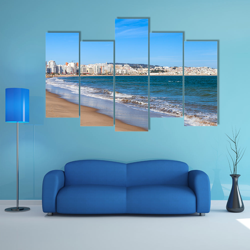 Tangier city and port, coastal landscape, Morocco, Africa multi panel canvas wall art