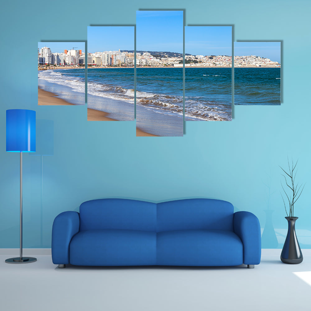 Tangier city and port, coastal landscape, Morocco, Africa multi panel canvas wall art